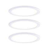 Trois spots encastrés LED ronds blancs avec lumière blanc chaud pour éclairage moderne