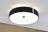 Round ceiling light with black felt edge and diffused white cover for modern room lighting
