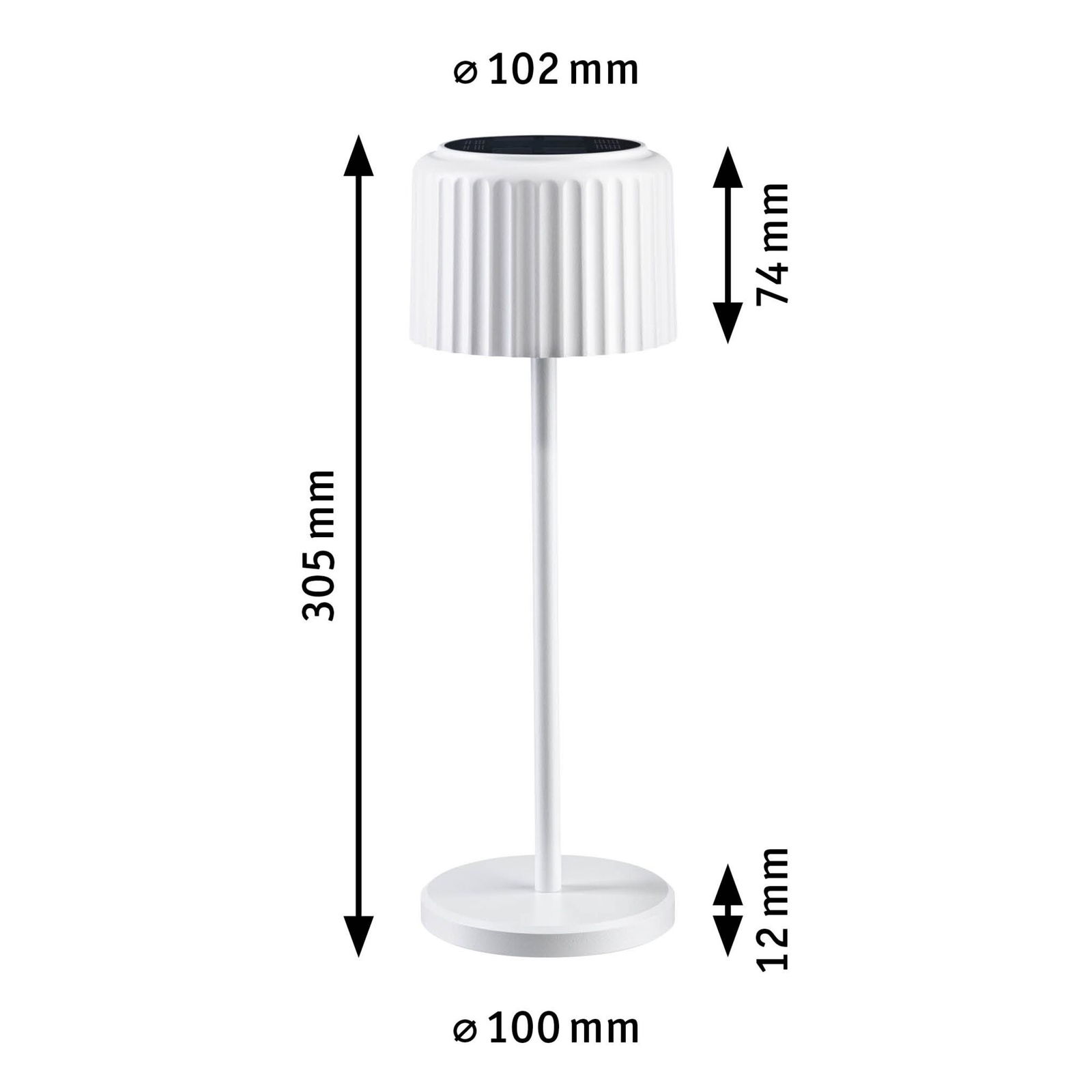 Solar Battery-powered luminaire Else IP44 dimmable 2700K White