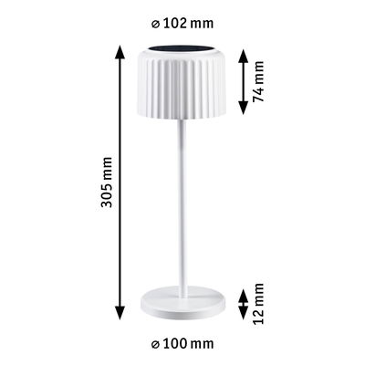 White metal table lamp with ribbed shade and dimensions for LED desk light