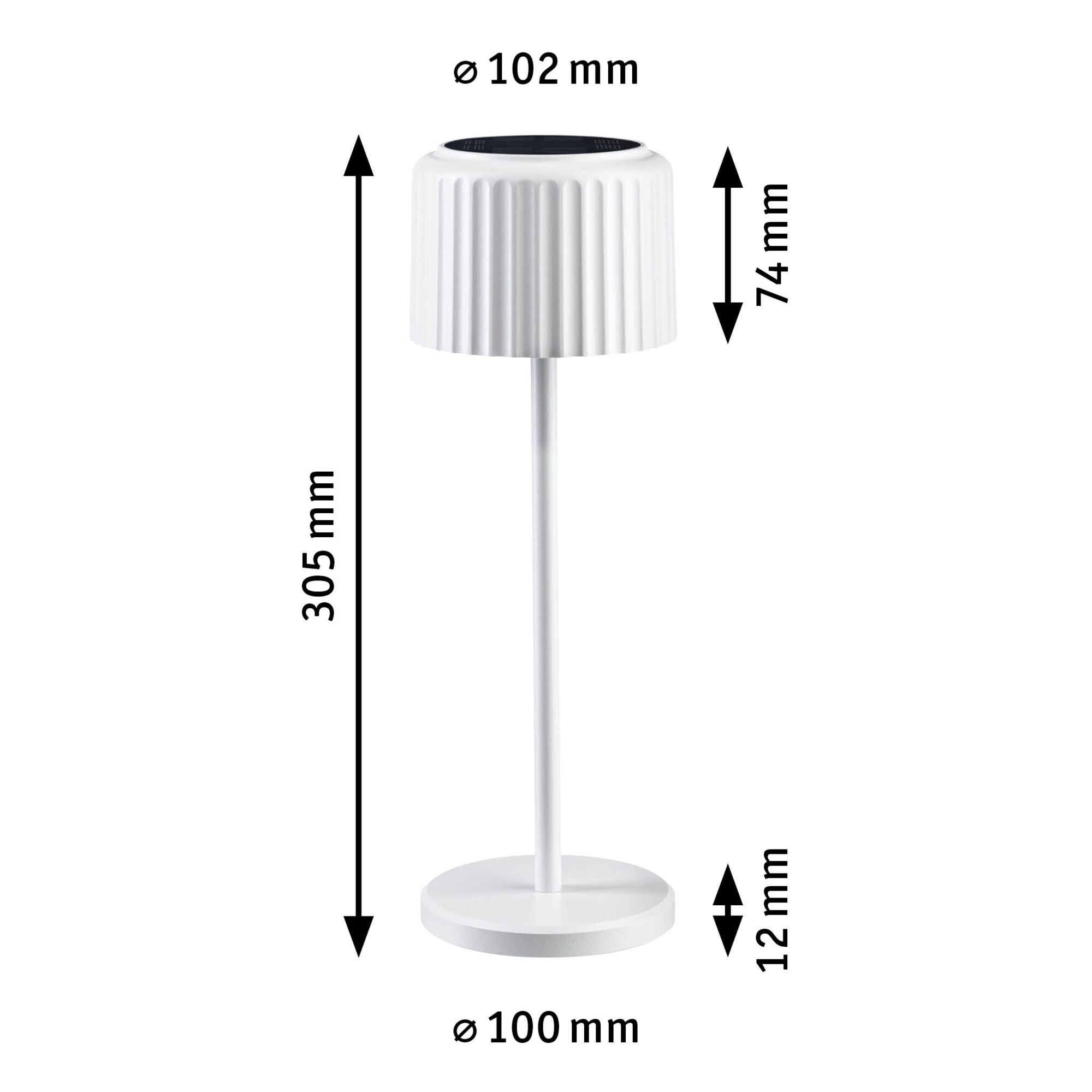 White metal table lamp with ribbed shade and dimensions for LED desk light