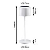 White metal table lamp with ribbed shade and dimensions for LED desk light