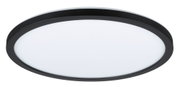 Runde LED-Deckenleuchte mit schwarzem Rahmen und weißem Diffusor für moderne Innenbeleuchtung