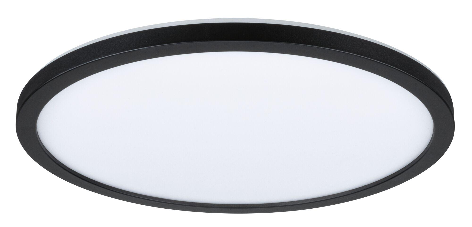 Round LED ceiling light with black frame and white diffuser for modern indoor lighting