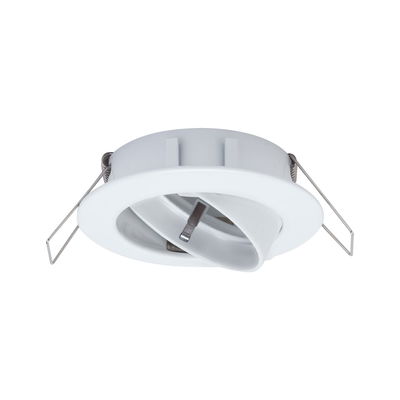 Witte inbouwspot van kunststof met verstelbare reflector en veerclips voor plafondmontage