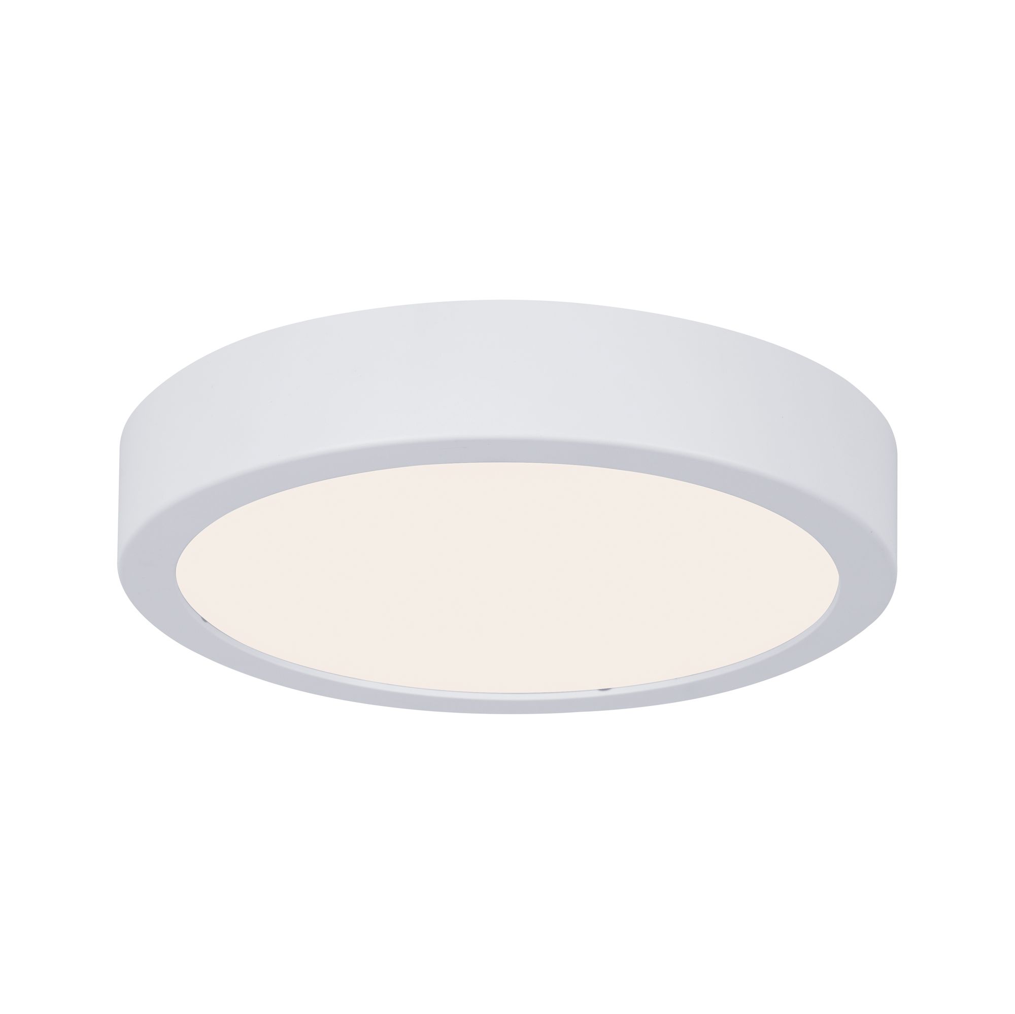 Runde weiße Deckenleuchte aus Metall mit warmweißem LED-Licht für moderne Innenräume