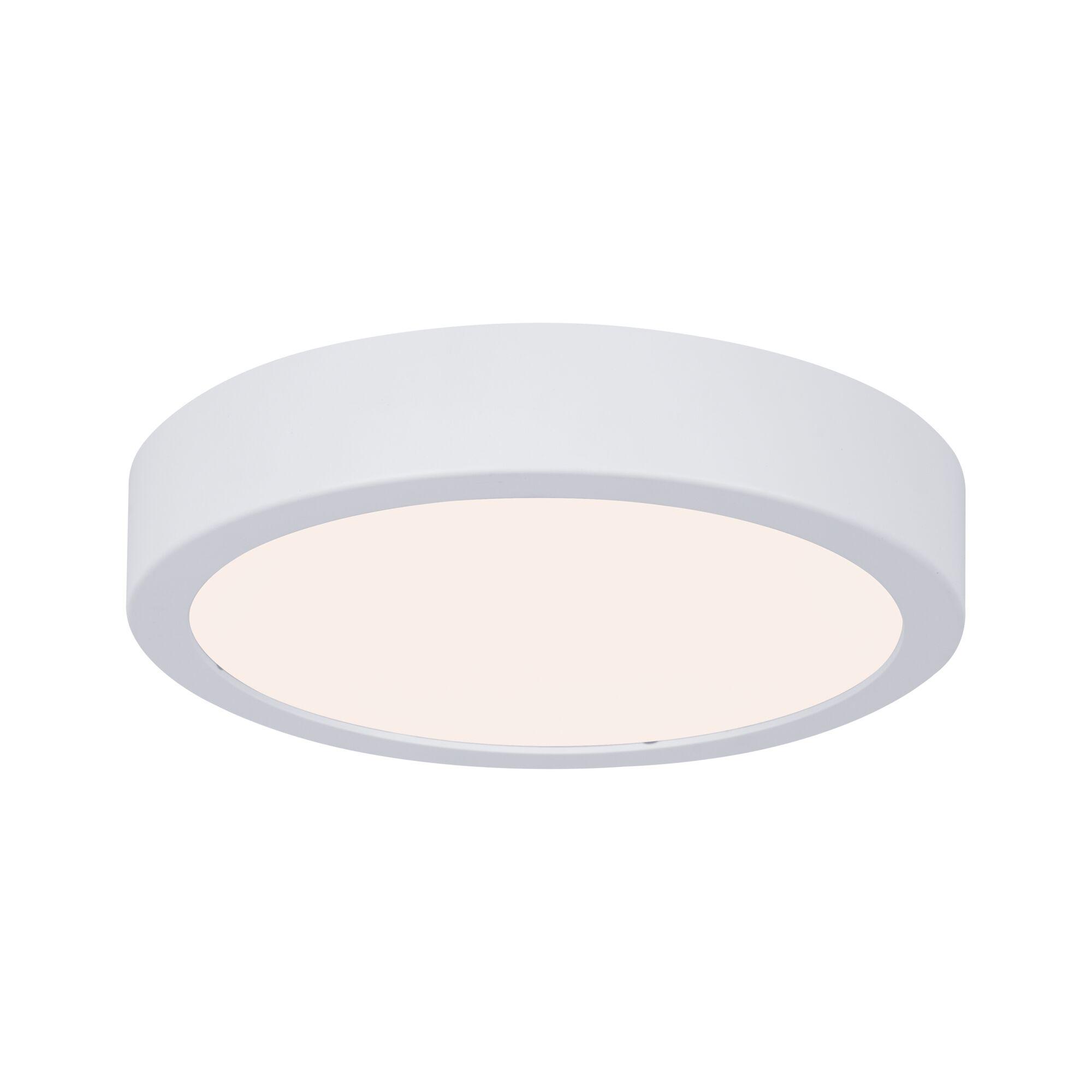 Runde weiße Deckenleuchte aus Metall mit warmweißem LED-Licht für moderne Innenräume
