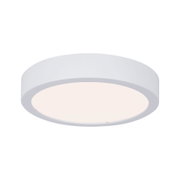 Runde weiße Deckenleuchte aus Metall mit warmweißem LED-Licht für moderne Innenräume
