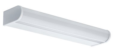 White plastic LED wall light with rounded design for modern indoor lighting solutions