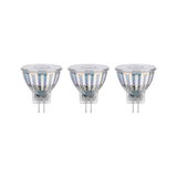 Drei klare Halogen-Reflektorlampen mit GU5.3 Sockel für energiesparende Beleuchtung
