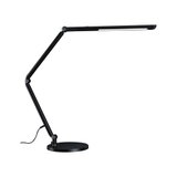 Black metal LED desk lamp with adjustable arm for modern workspace lighting