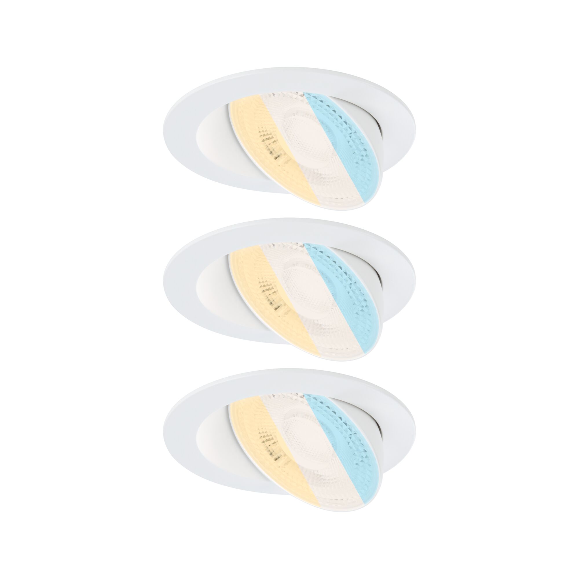 Spot encastré LED White Select Aumus Kit de 3 rond 105mm 90° 3x5W 3x700lm 230V gradable 2700 - 6500K Blanc