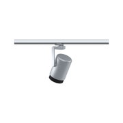 Moderner silberner LED-Strahler aus Metall für Schienensysteme, dimmbares Wohnlicht