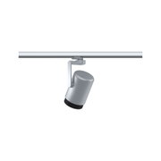 Moderner silberner LED-Strahler aus Metall für Schienensysteme, dimmbares Wohnlicht