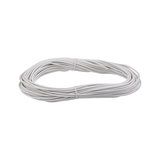 Hvid fleksibel elkabel, sammenrullet og fastgjort med strips til installationer