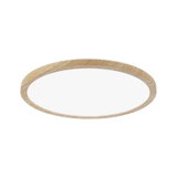 Plafonnier LED rond avec cadre en bois chêne clair pour éclairage intérieur moderne