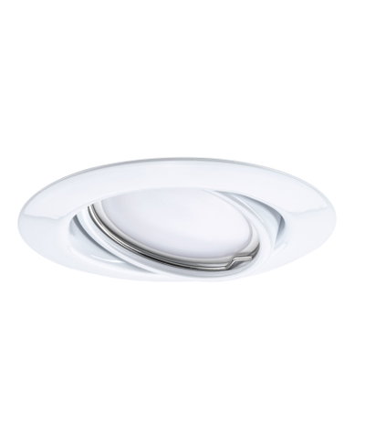White metal recessed spotlight with adjustable tilt for flexible LED lighting solutions