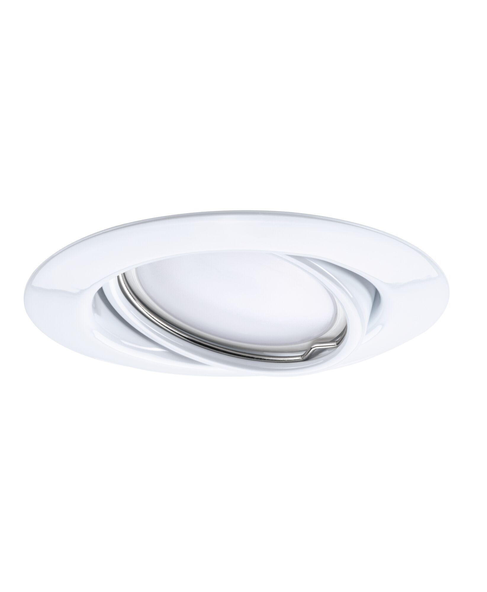Weißer Einbaustrahler aus Metall mit schwenkbarem Design für flexible LED-Beleuchtung