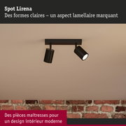 Spot Lirena noir en métal avec design lamellaire pour éclairage intérieur moderne