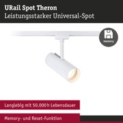 Weißer URail Spot Theron Universal-Spot mit Memory-Funktion und 50.000 Stunden Lebensdauer