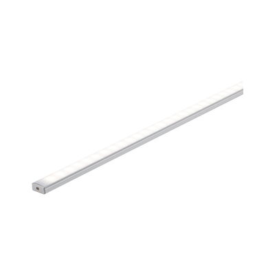 Barre lumineuse LED fine en aluminium argenté avec éclairage blanc uniforme pour intérieur moderne