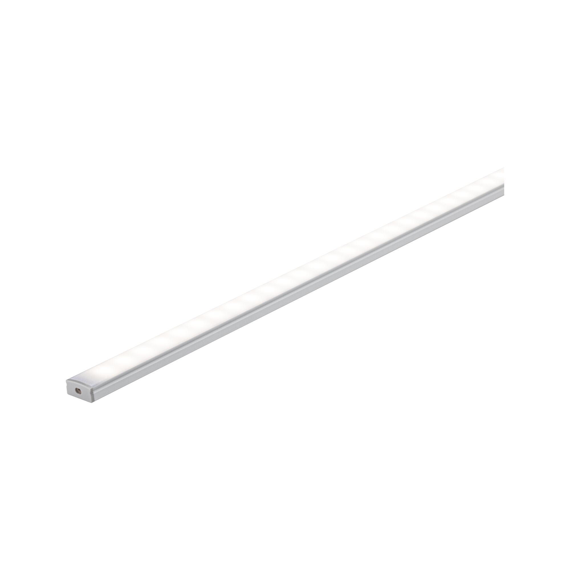 Slim silver aluminum LED light bar with even white illumination for modern indoor lighting solutions