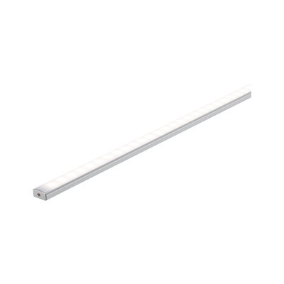 Slim silver aluminum LED light bar with even white illumination for modern indoor lighting solutions