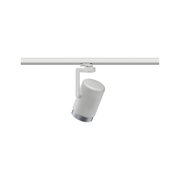 White metal LED spotlight on track system for flexible indoor lighting solutions