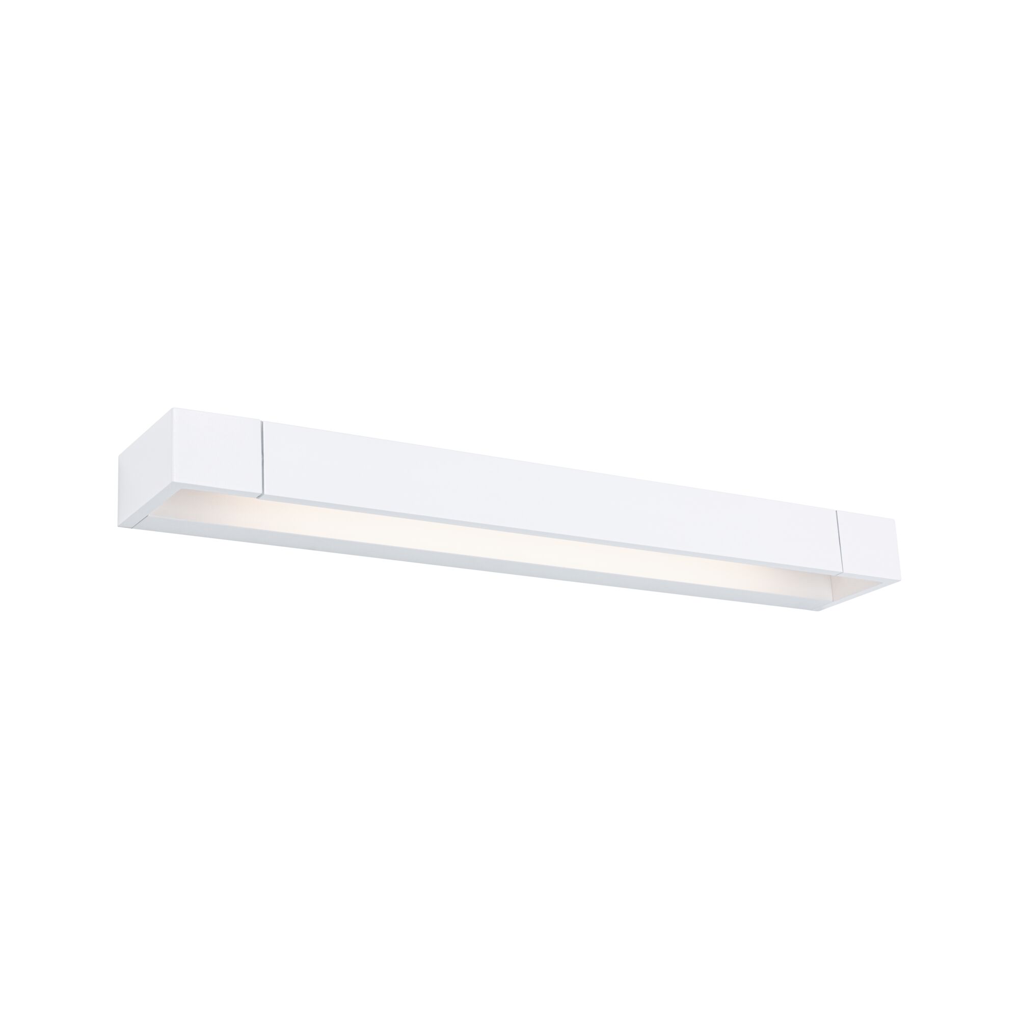 Modern white metal LED ceiling light with warm white illumination for living spaces