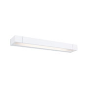 Modern white metal LED ceiling light with warm white illumination for living spaces