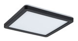 Schwarze quadratische LED-Deckenleuchte mit weißem Diffusor aus Kunststoff für moderne Innenräume