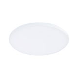 Round white LED ceiling light made of plastic for energy-efficient room lighting