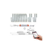 Kit bande LED avec contrôleur, bande flexible blanche et accessoires pour éclairage intelligent via application