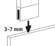 Technische Zeichnung eines rechteckigen Profils mit 3-7 mm Spaltmaß für Spiegelmontage