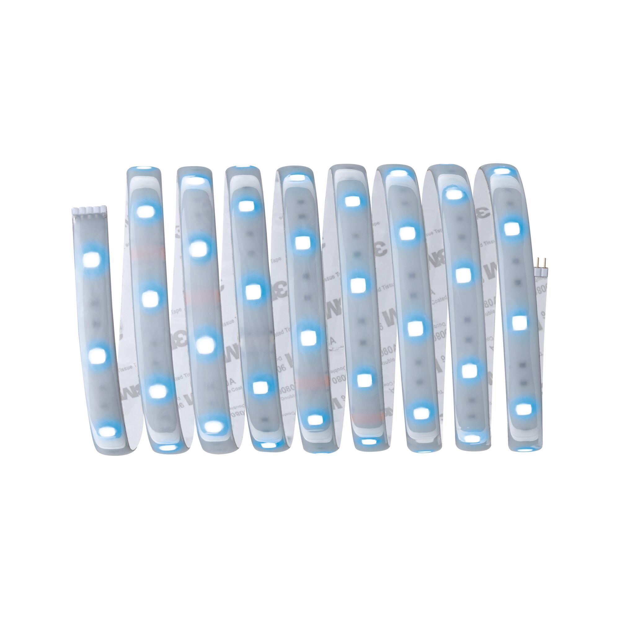 Bande LED flexible avec LEDs blanches et dos autocollant pour éclairage polyvalent.