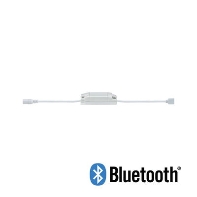 White Bluetooth control adapter with cable for Paulmann LED lighting systems.