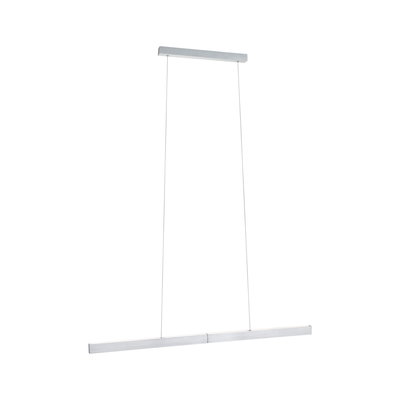 Modern LED pendant light in brushed silver aluminum for elegant and energy-efficient room lighting