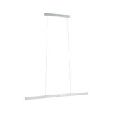 Modern LED pendant light in brushed silver aluminum for elegant and energy-efficient room lighting