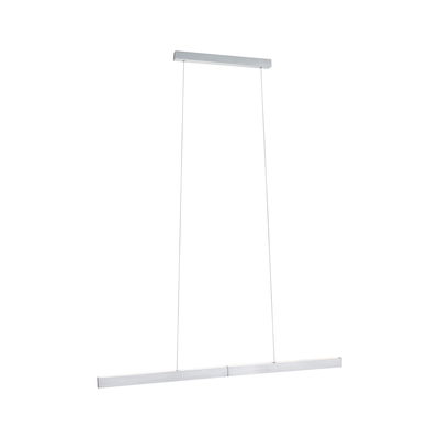 Modern LED pendant light in brushed silver aluminum for elegant and energy-efficient room lighting