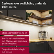 Mat chroom LED-verlichtingssysteem onder kast voor heldere keukenwerkbladverlichting