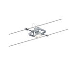 Moderne zilveren metalen kabelspot met LED-licht voor flexibele verlichtingssystemen