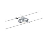 Moderne zilveren metalen kabelspot met LED-licht voor flexibele verlichtingssystemen