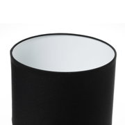 Black fabric lampshade with white interior for modern home lighting solutions