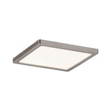 Quadratische LED-Deckenleuchte mit mattem Metallrahmen in Silber und weißem Diffusor für Wohnräume