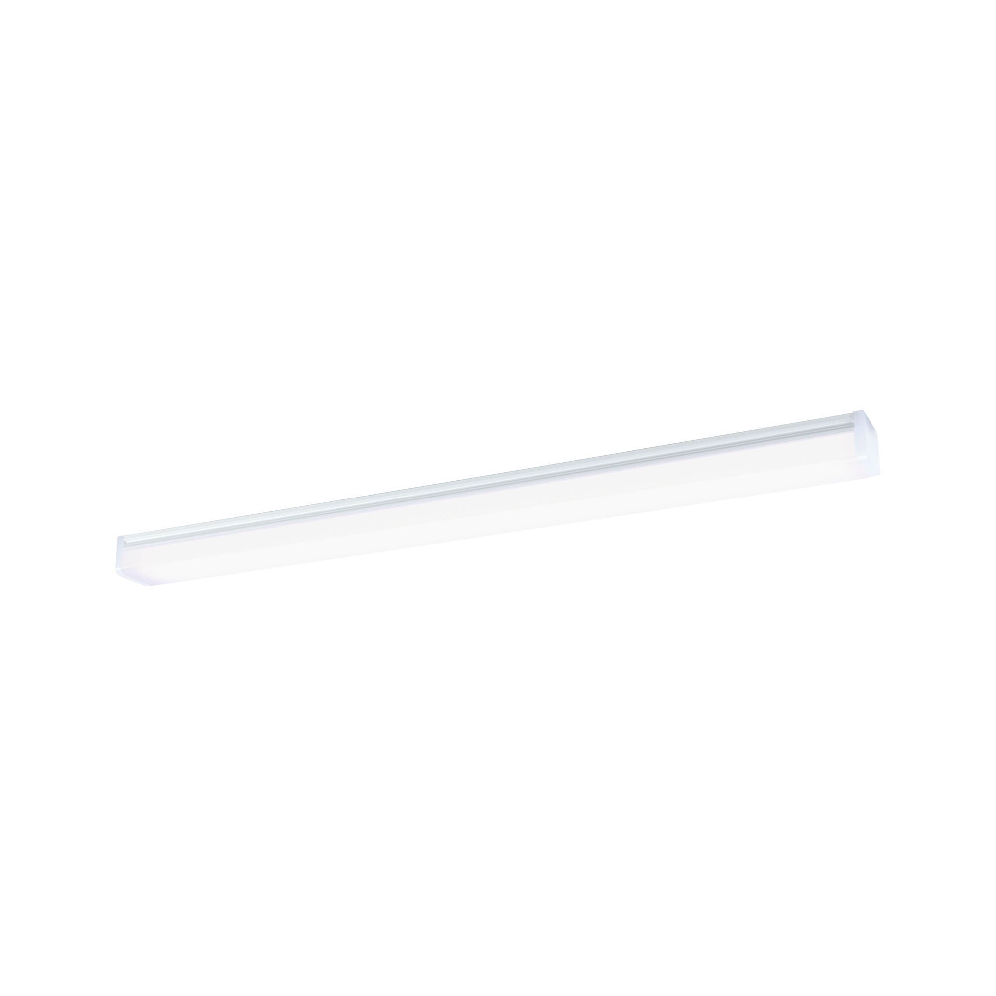Slim white LED ceiling light made of plastic for modern indoor lighting