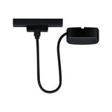 Black cable with rectangular connector and flexible hose for lighting systems