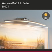 LED-Wandleuchte aus Metall in Silber mit warmweißer Lichtfarbe 3000K für Wohnräume