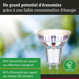 Lampe LED réflecteur économique en verre transparent avec culot GU10 pour éclairage efficace