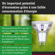 Ampoule LED économique en verre transparent avec culot GU10 pour un éclairage efficace
