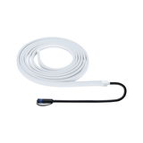 Hvid LED-lysbånd med sort tilslutningskabel til fleksible belysningsløsninger